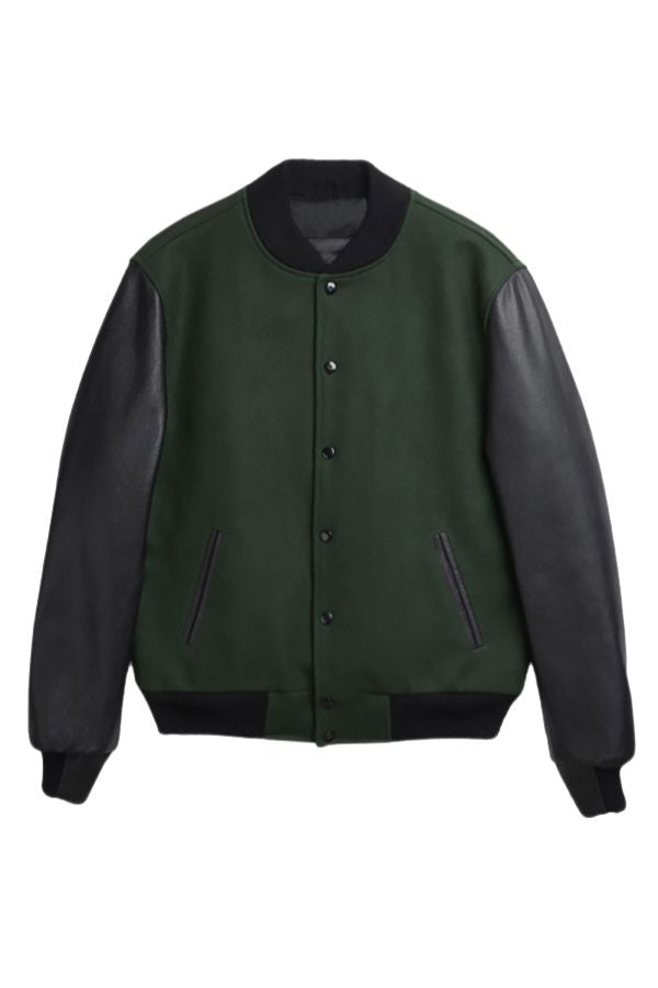 Partial Leather Varsity Jacket