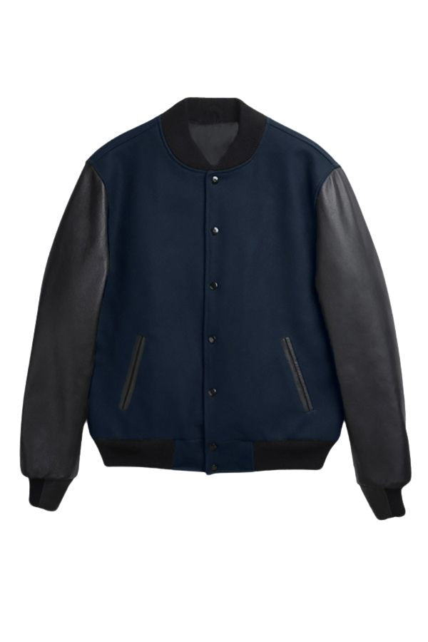 Partial Leather Varsity Jacket