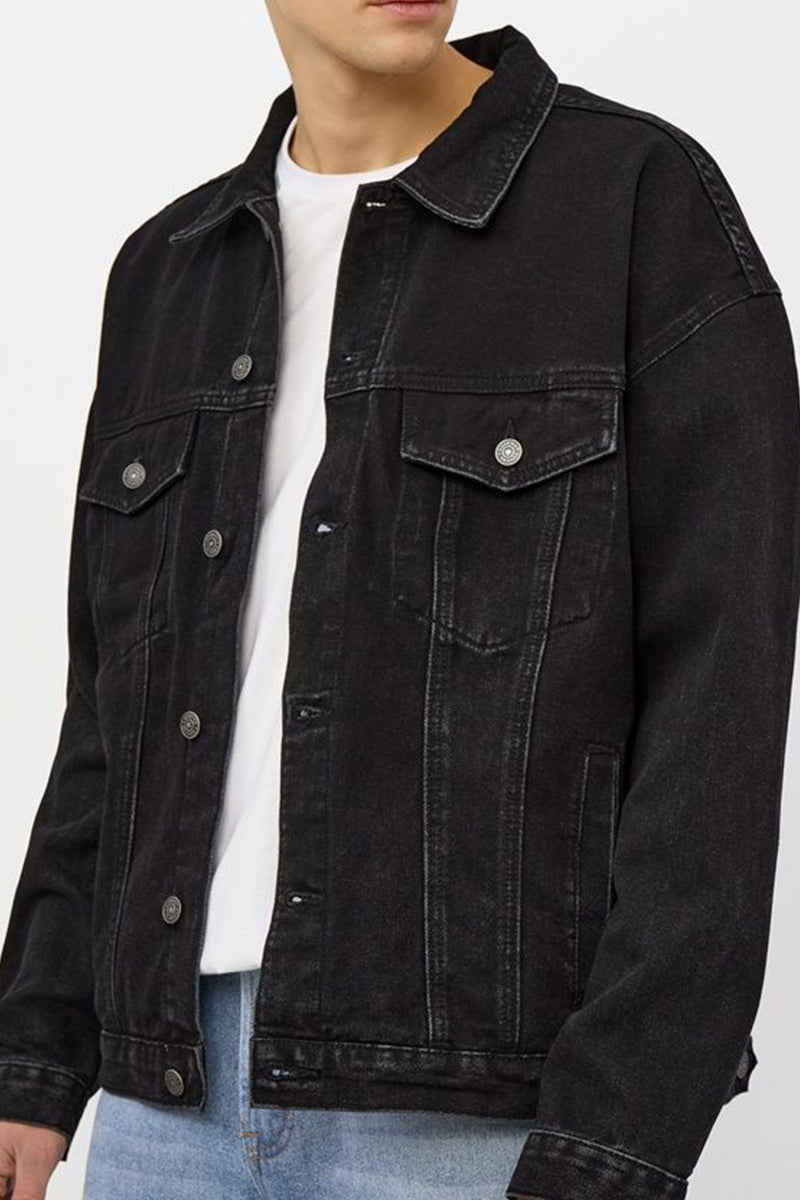 Amazon.com: Loose Men's Denim Jacket Fall Denim Jacket Plus Size European  Style Classic Streetwear 8301 Black M : Clothing, Shoes & Jewelry